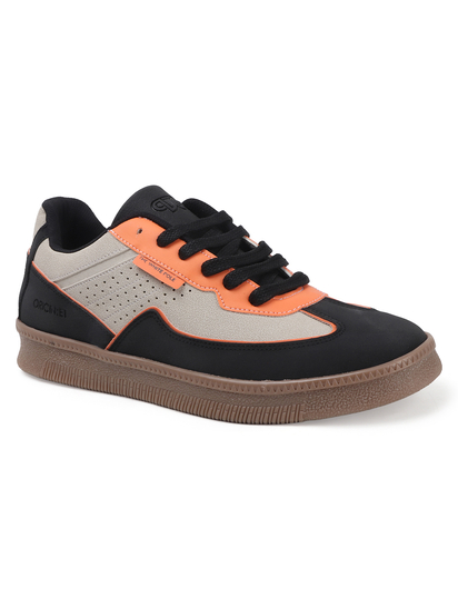 TWP Origin Cream Orange Colorblock Suede Lace-Up Sneakers for Men