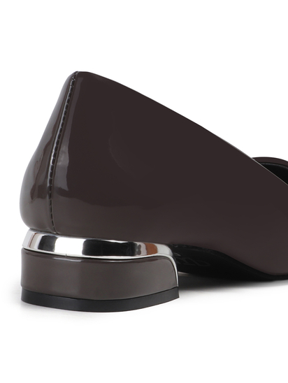 Grey classic Patent workwear Ballet Flats