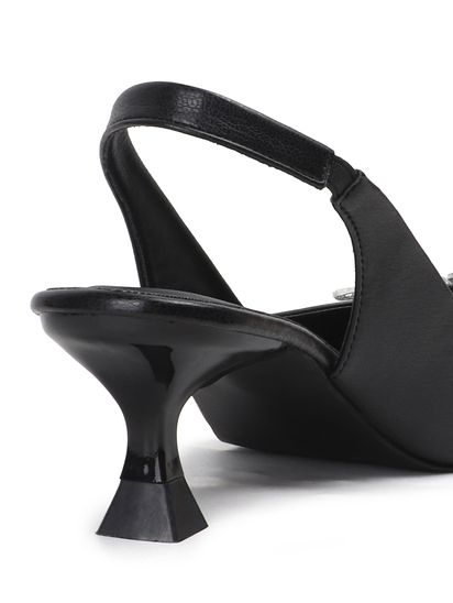 Black Rhinestone embellished Slingback Party Heels