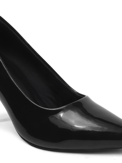 Black Classic Patent Pointed Toe Stiletto Heels