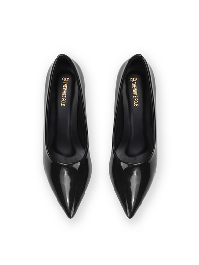 Black Classic Patent Pointed Toe Stiletto Heels