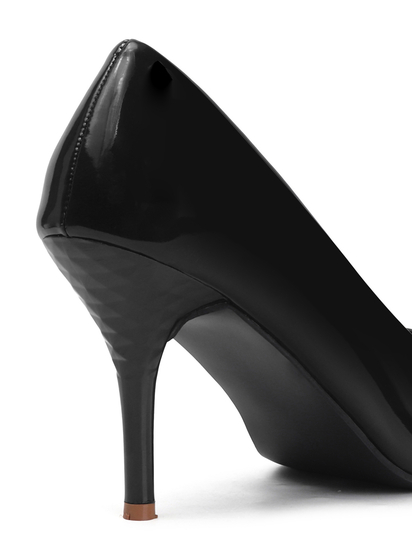 Black Classic Patent Pointed Toe Stiletto Heels