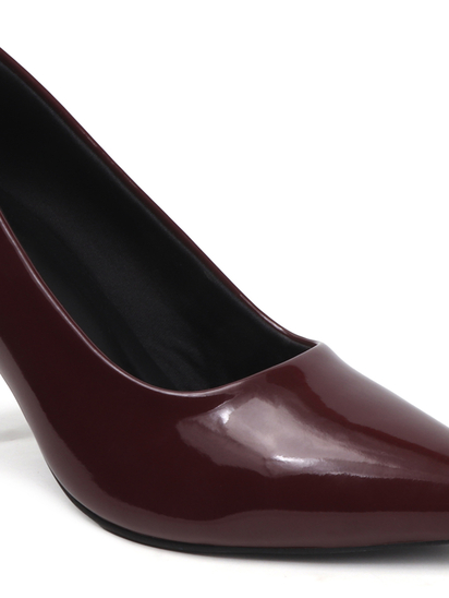 Maroon Classic Patent Pointed Toe Stiletto Heels