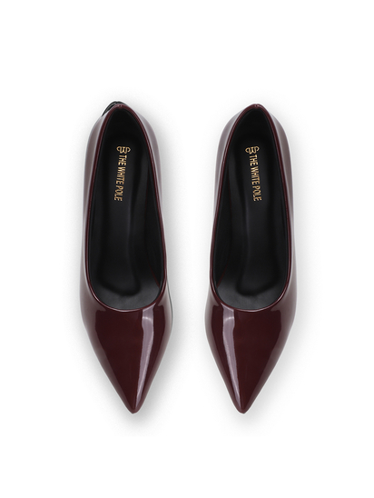 Maroon Classic Patent Pointed Toe Stiletto Heels