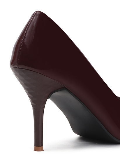 Maroon Classic Patent Pointed Toe Stiletto Heels