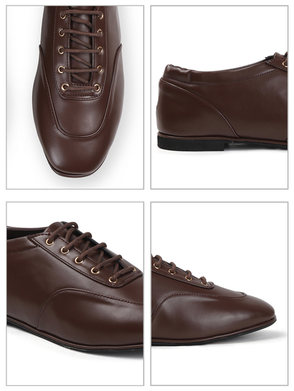 Timeless Lace-Up Ballerinas shoes in Brown