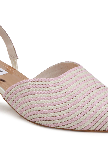 Pink Chic Textured Pointed Toe slingback Heels