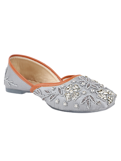 Silver Falling Star Grey Flats Footwear