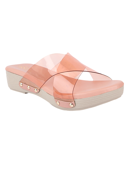 Cross Clear Road Pink Sandals
