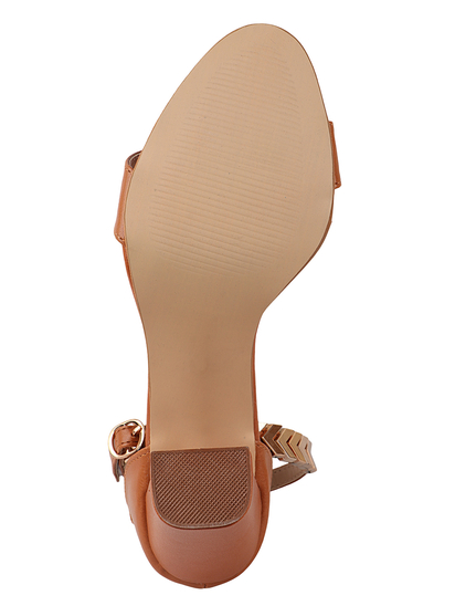 Ginger Tea |TheWhitePole Brown Ankle Strap Sandals