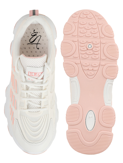 Sugarcoat | TheWhitePole White-Pink Sneakers