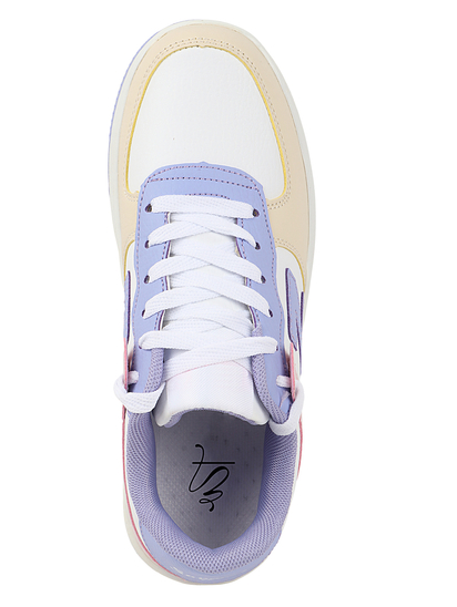 Thewhitepole Purple And Yellow Colourblocked Women's Sneakers | Z Force