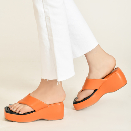 Orange discount platform sandals