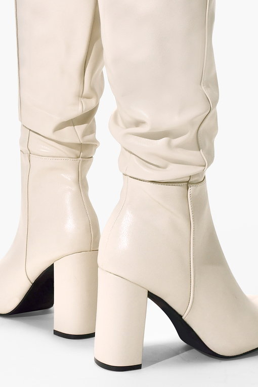 Chloe II TWP Block Heel White Boots