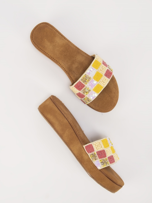 Rainbow Toes II TWP Yellow Platform Heel