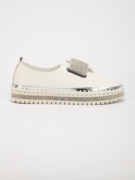 Silver Bling II TWP White Loafers