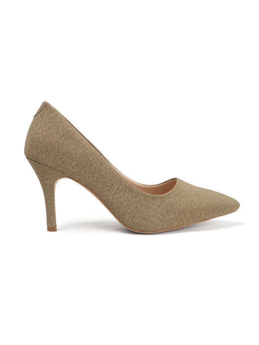 Olive Mid-Height Suede Pointed-Toe Stiletto