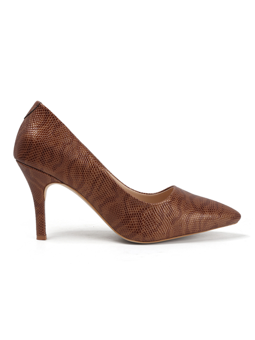 Brown Textured Blush Python Stiletto