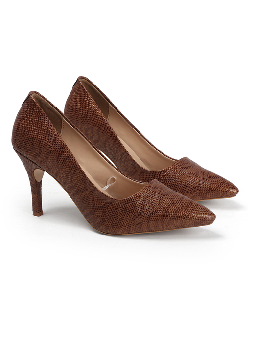 Brown Textured Blush Python Stiletto