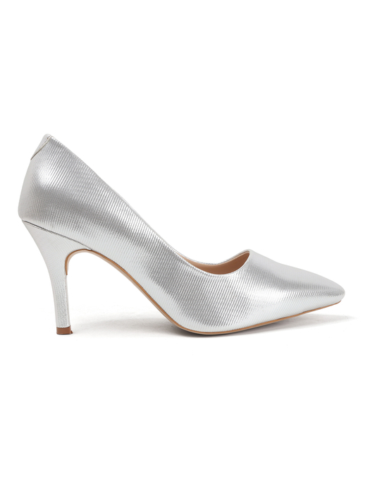 Silver metallic pointed stilettos