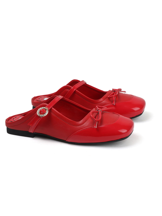 Mary Jane mules in Red
