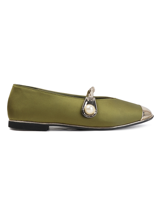 TWP Origin in Olive Charm Gold-Tip Flats