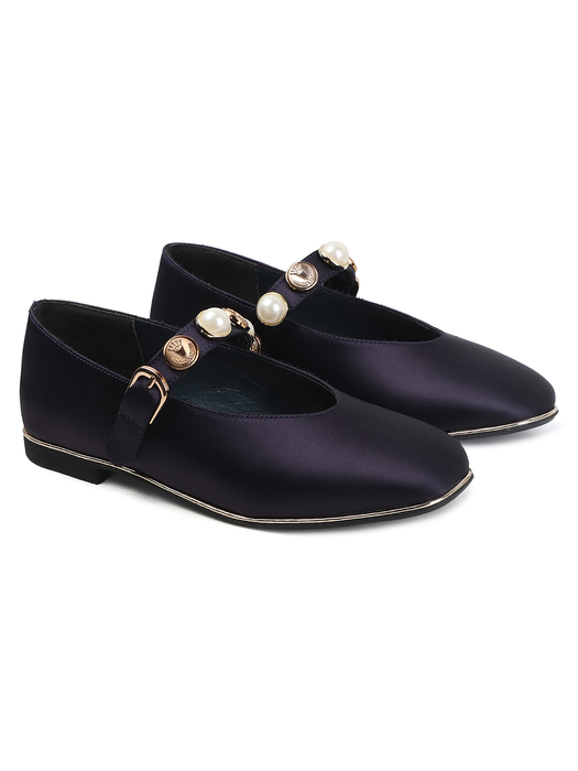 TWP Origin Midnight Satin Flats in Blue