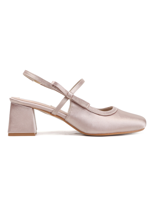 TWP Origin Nude Satin Block Heel Slingback Pumps