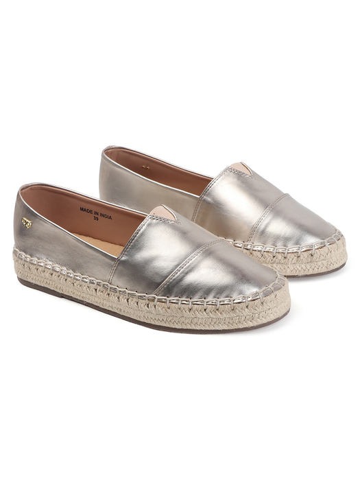 TWP Origin Gold Canvas Espadrille Slip-On Flats