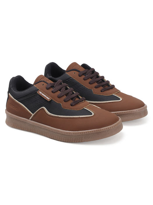 TWP Origin Black Brown Colorblock Suede Lace-Up Sneakers for Men