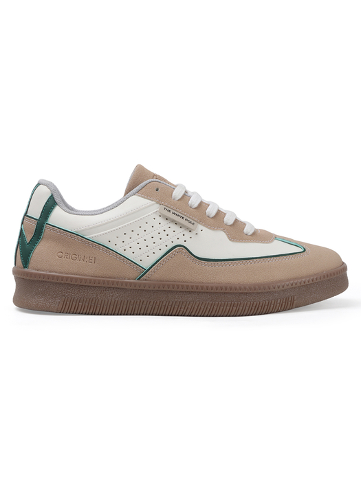 TWP Origin Cream Green Colorblock Suede Lace-Up Sneakers for Men