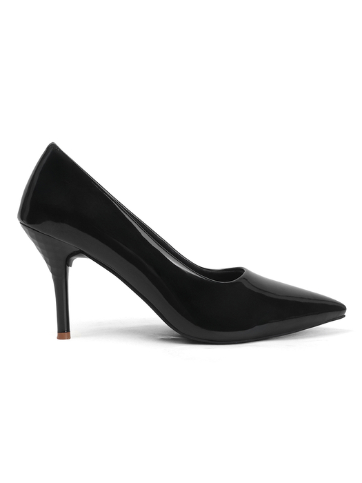 Black Classic Patent Pointed Toe Stiletto Heels