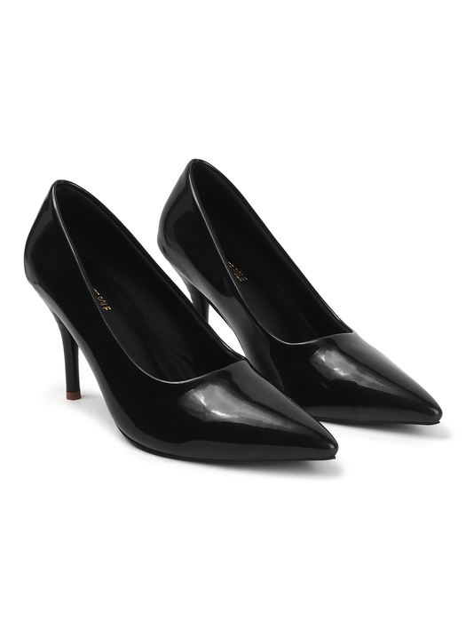 Black Classic Patent Pointed Toe Stiletto Heels