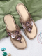 Thewhitepole Golden Flats for women | Floral Flare
