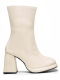 Eleanor Cream Patent Block Heel Boots