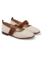 Jute mary janes with double straps brown flat Bellies