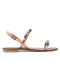 Rose Gold leather flat sandle with stone embellishments