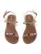Rose Gold leather flat sandle with stone embellishments