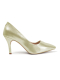 Gold metallic pointed stilettos
