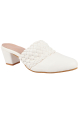 Thewhitepole white heels for women | Braided Leather Mules