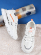 Thewhitepole White and Orange colourblocked women's Sneakers | Kiruna Skor