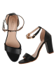 Ginger Tea |TheWhitePole Black Ankle Strap Sandals