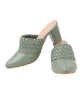 Braided Leather II TWP Green Mules